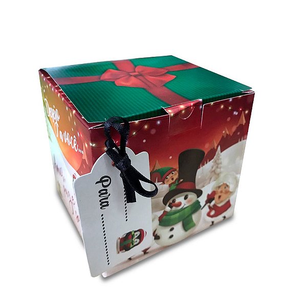 Caixinha de Natal Pct/6 Unidades - Boneco de Neve Vermelho