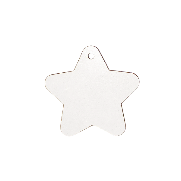 Chaveiro Estrela c/ furo de MDF -  PCT c/ 10 un