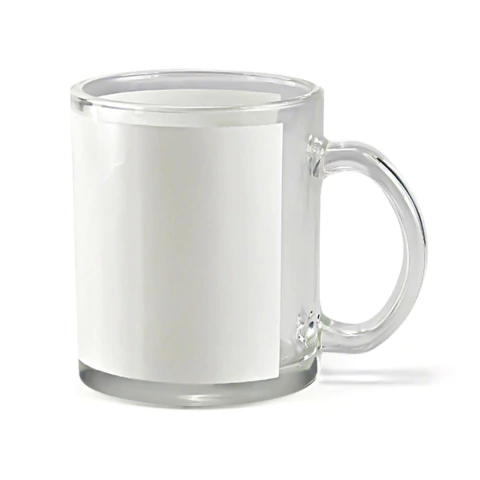 Caneca de Vidro Cristal 325ml Tarja para Sublimação | Qualidade Premium