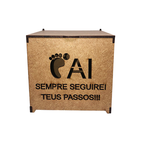 Caixinha para Caneca de MDF " Pai Sempre seguirei seus passos"