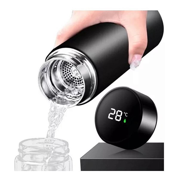 Garrafa Térmica Inteligente Sensor De Temperatura Digital Led Café Água Quente Gelado