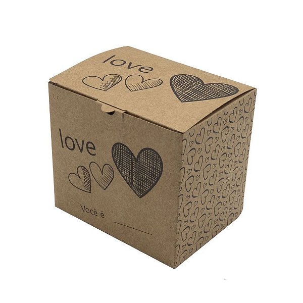 Caixinha de Caneca "Love corações"