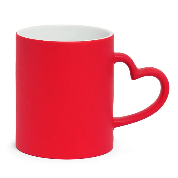 Caneca Mágica Love Vermelha Fosca para Sublimação 325ml - Premium