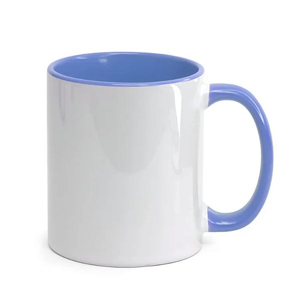 Caneca Branca Interior e Alça médio Para Sublimação 325ml