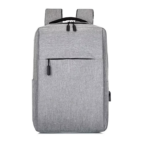 Mochila Escolar Unissex Impermeável com Entrada USB – Cinza | Ideal para Estampa DTF Têxtil