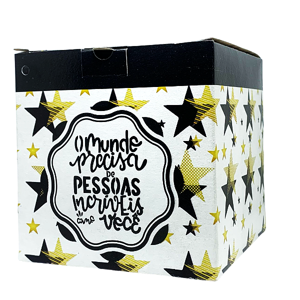 Caixinha de Caneca "O mundo precisa de pessoas como você." Pct c/ 12 Unidadess