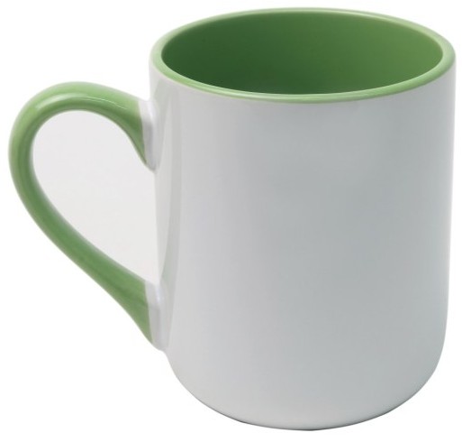 Caneca Cerâmica Imperial – Alça e Interior verde claro· 325ml