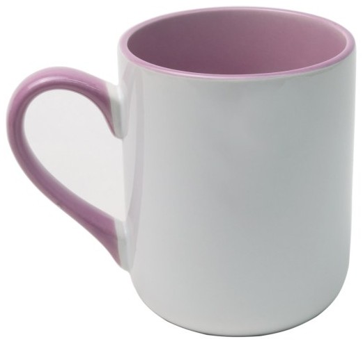 Caneca Cerâmica Imperial – Alça e Interior Lilas· 325ml