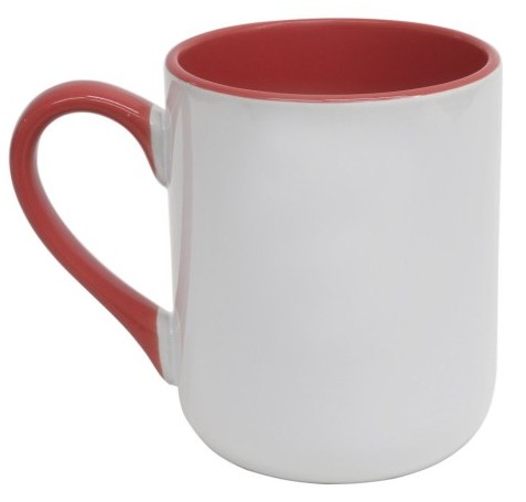 Caneca Cerâmica Imperial – Alça e Interior Rosa · 325ml
