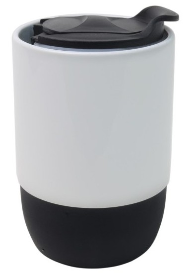 Copo Cerâmica Buddy Matte – Tampa Acrílica e Base de Silicone Preta · 325ml