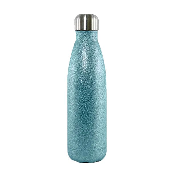 Garrafa Térmica Glitter  Azul Parede Dupla Para Sublimação | 500ml