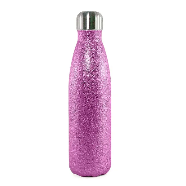 Garrafa Térmica Glitter  Lilás Parede Dupla Para Sublimação | 500ml