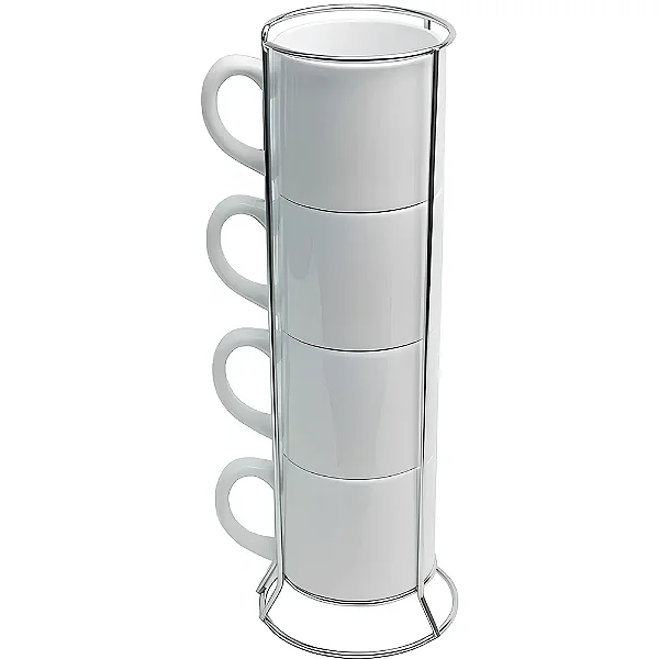 KIT Xícaras London com Suporte de Metal para Sublimação | 200ml