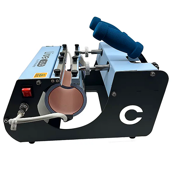 Prensa Cilíndrica Térmica Dupla Elite LIVE Estampe Duas ao Mesmo Tempo