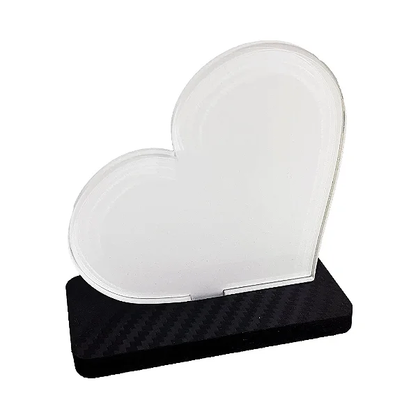 Totem Coração Acrílico Retroverso para Sublimação 7x8cm