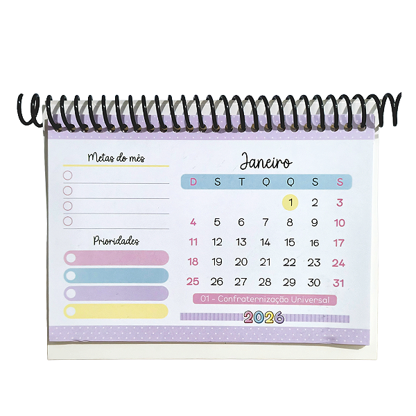 Calendário de Mesa 2026 Sublimável