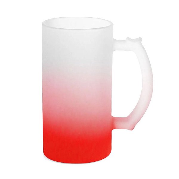 Caneca Chopp Jateado Degradê Vermelho para Sublimação | 473ml