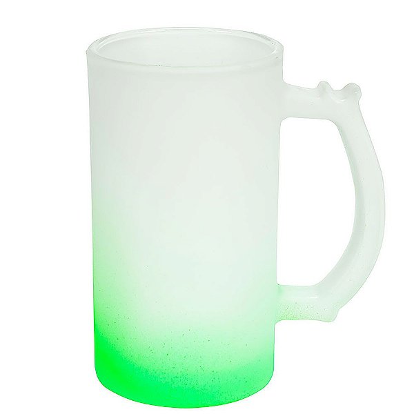 Caneca Chopp Jateado Degradê Verde para Sublimação | 473ml