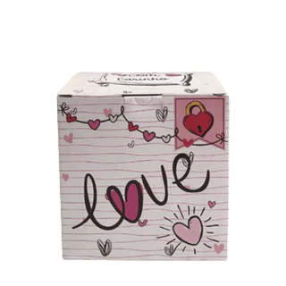 Caixinha de Caneca “Coração com Carinho” | Pacote com 12 Unidades