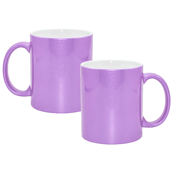 Caneca de Cerâmica Lilás Perolada Para Sublimação | 325ml