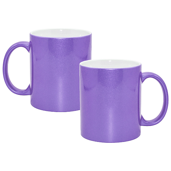 Caneca de Cerâmica Roxa Perolada Para Sublimação | 325ml