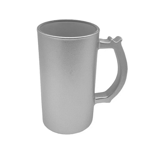 Caneca de Chopp Glitter Prata para Sublimação | 475ml