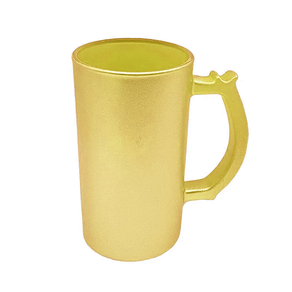 Caneca de Chopp Glitter Dourado para Sublimação | 475ml