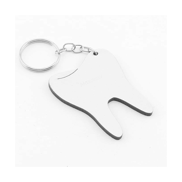 Chaveiro MDF Dente | Pct com 10 Unidades | Para Sublimação