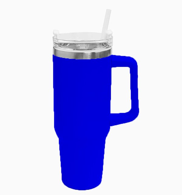 Copo Térmico com Canudo Azul marinho 1200ml | Para Gravação Laser ou DTF UV