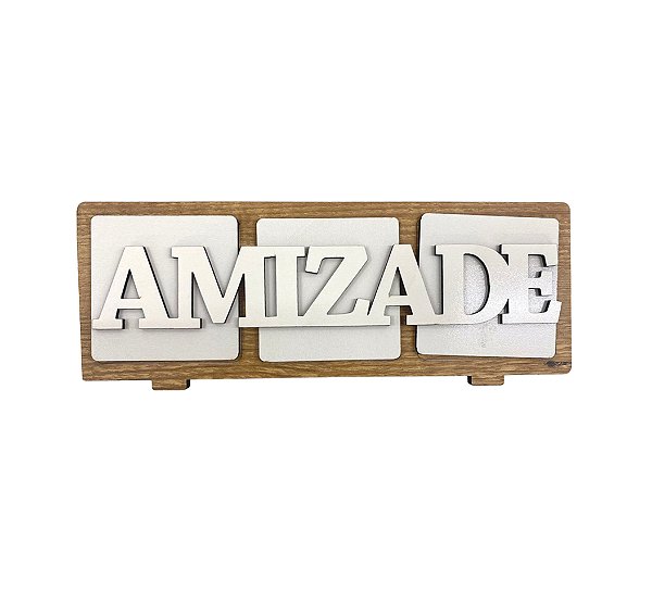 Porta Retrato 3 Fotos Amizade MDF para Sublimação