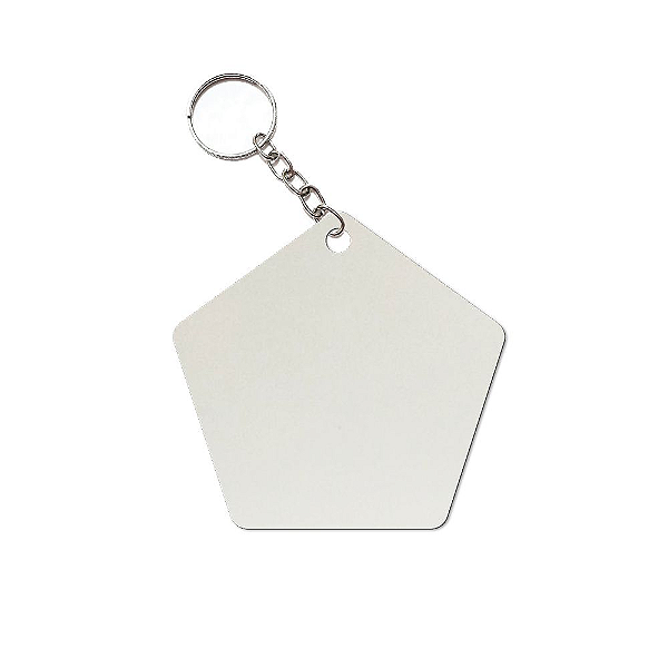 Chaveiro MDF Pentágono | Pct com 10 Unidades | Para Sublimação