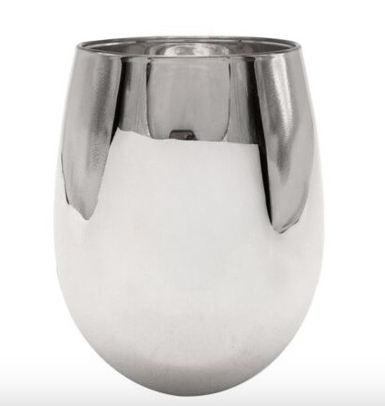 Copo Cromado Total para Vinho Prata 540ml | Personalização DTF UV ou Silk