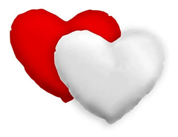 Almofada Coração Vermelha para Sublimação 30x30cm com Enchimento