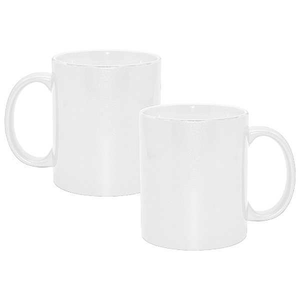 Caneca Perolada  Branca – 325ml | Ideal para Sublimação