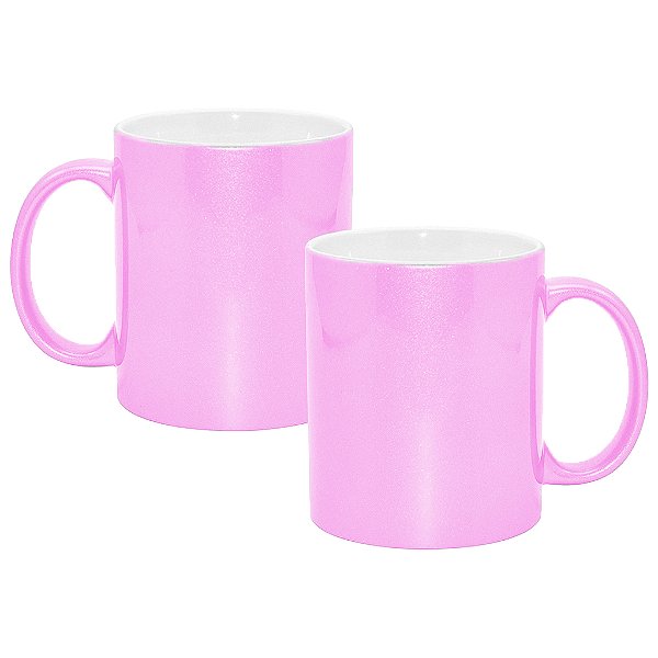 Caneca Perolada  Rosa claro – 325ml | Ideal para Sublimação