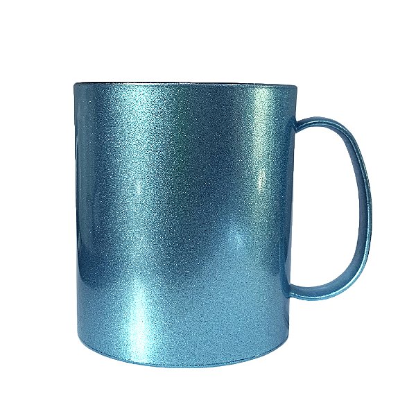 CANECA POLIMERO GLITER AZUL