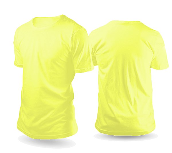 Camiseta de Algodão Amarela Claro Unissex P ao GG (P/ Sublimação)