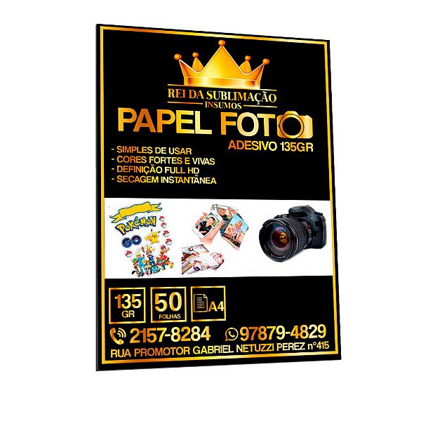 Papel Foto 135G Adesivo - A4 50 Folhas