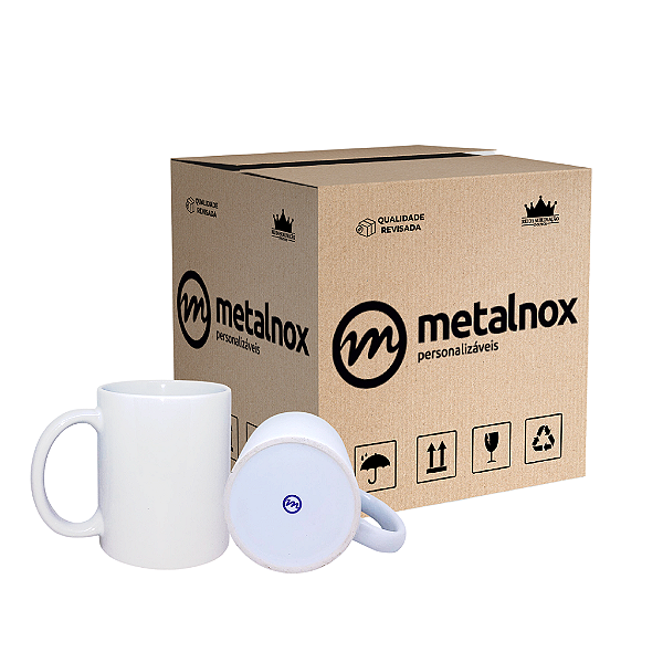 Caixa de Caneca Branca Metalnox 325ml (P/ Sublimação)