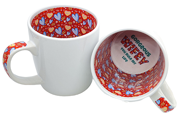 Caneca Interior Personalizado “Gorgeous Wifey You Rule My Life” 325ml | Para Sublimação em Forno