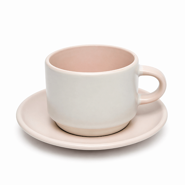 XICARA CERAMICA 90ML PETIT FOSCA ROSA C/ PIRES