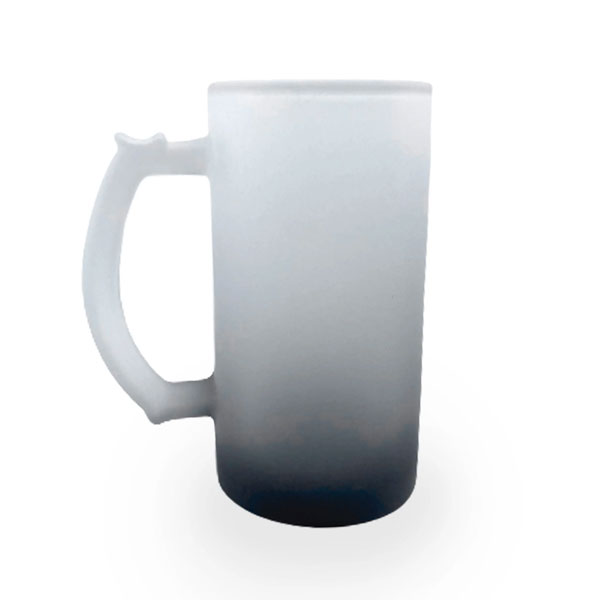 Caneca Chopp Degradê Preto Vidro Fosco - 475mL