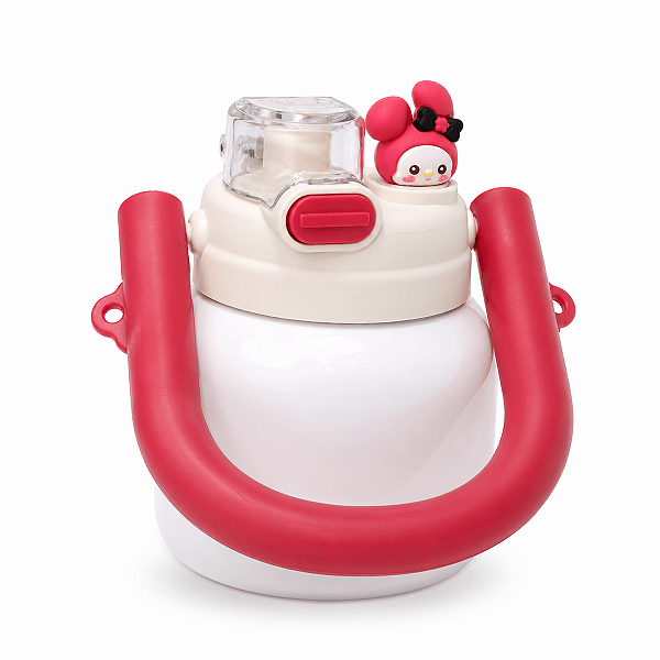 GARRAFA TERMICA BRANCA  BABY POP ROSA PINK E BRANCO 700ML - 5056
