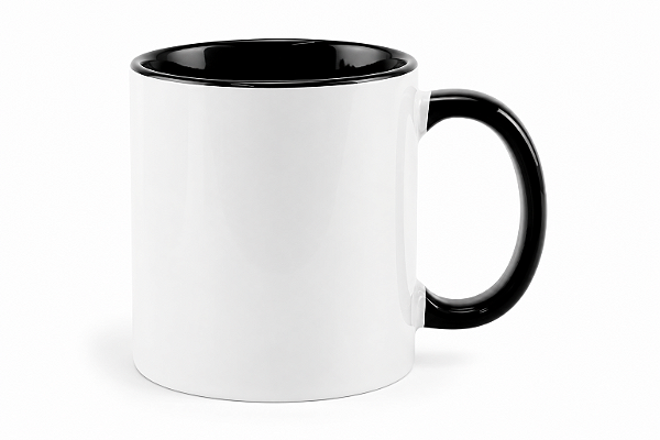 Caneca Alça Interior Preto 325mL para Sublimação