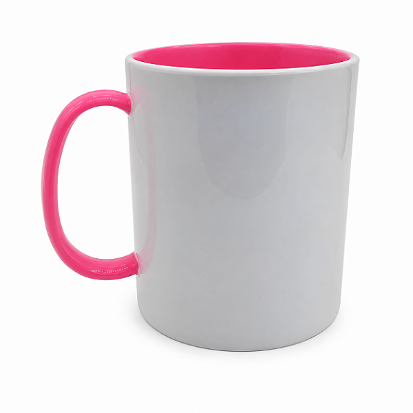 Caneca Polímero Rosa Chiclete 325ml para Sublimação