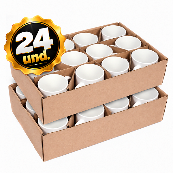 24 Canecas Brancas para Sublimação - #3000