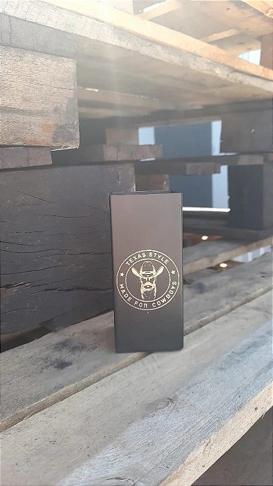 Copo Inox Quadrado Texas Style Preto