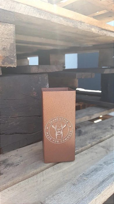 Copo Inox Quadrado Texas Style Aço Corten