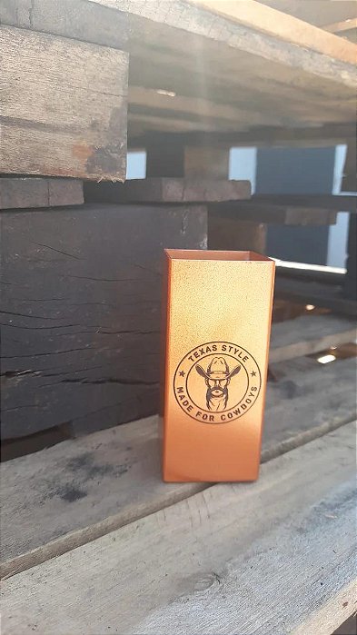 Copo Inox Quadrado Texas Style Cobre