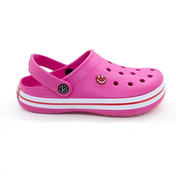 BABUCHE FAIXA BRANCA ROSA CHICLETE